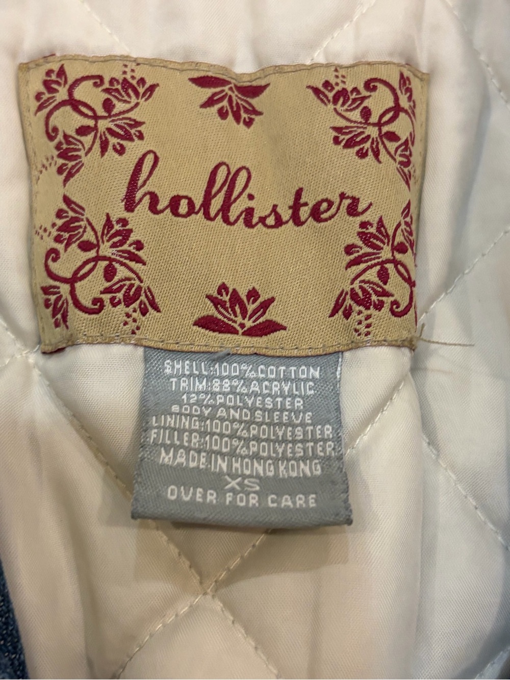 Vintage 2004 Hollister Sherpa Denim Full Zip Jacket Size XS EUC - Picture 2 of 8